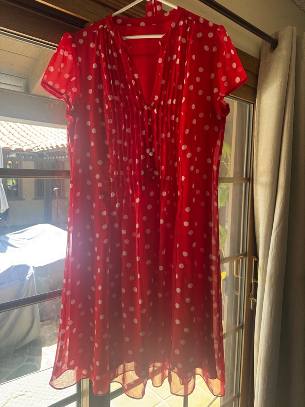 Red Polka Dot Midi Dress
